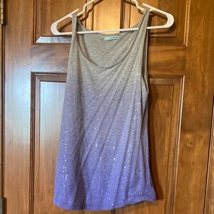Maurices Gray and White Sequin Sleeveless Tank Top